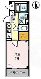 アダージェ小路 1Kの間取図画像