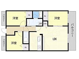 エスペラールトーエイ 3LDKの間取図画像