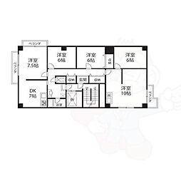 アルテハイム東大阪 3LDKの間取図画像