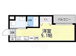 LivingLifeNagaseWest ワンルームの間取図画像