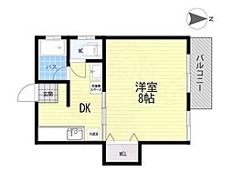 菊水マンション 1DKの間取図画像