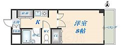 ダイヤモンドメゾン高井田 1Kの間取図画像