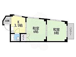 メゾン末鷹 2Kの間取図画像