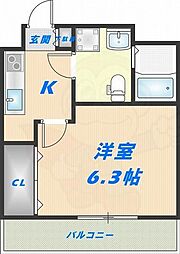 RitzSQUAREstream1 1Kの間取図画像
