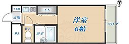 セントラルビラ 1Kの間取図画像