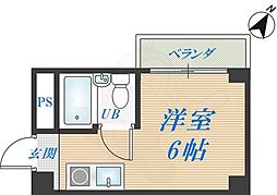 サニーコート小阪 ワンルームの間取図画像
