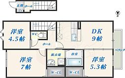 ピンブルコート 3DKの間取図画像