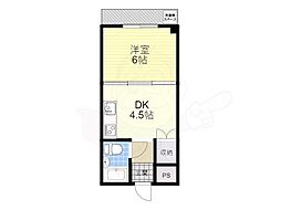 クリヤマハイツ2 1DKの間取図画像
