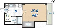 エクセル近大前 1Kの間取図画像
