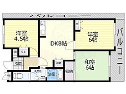 友井グレイス 3DKの間取図画像