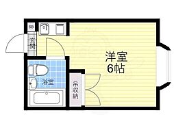 ロイヤル俊徳2 1Kの間取図画像