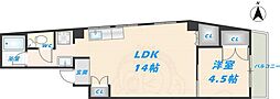 サンライズ長田 1LDKの間取図画像