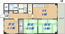 レクシア布施 3DKの間取図画像