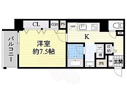 グランスイート 1Kの間取図画像