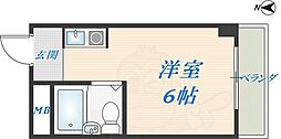 コーポフェルメール ワンルームの間取図画像