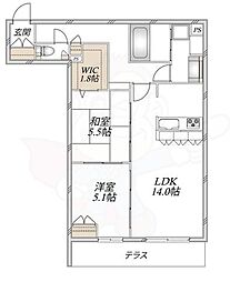 ウエスタンハイツ18 2LDKの間取図画像