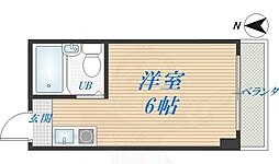 コーポフェルメール ワンルームの間取図画像