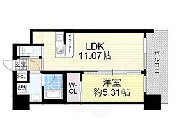 プレジオ八戸ノ里 1LDKの間取図画像