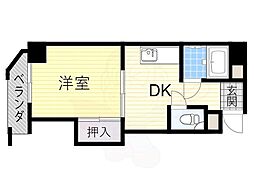 ワイズレジデンス新深江 1DKの間取図画像