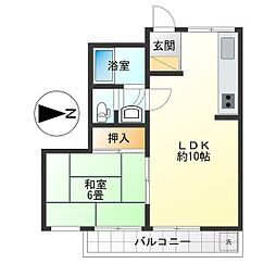 方南町コーポビアネーズ 1LDKの間取図画像