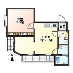 第二正吉マンション 1LDKの間取図画像