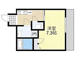 S-RESIDENCE阿波座bouncy 1Kの間取図画像