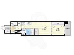 UrbanexHommachi2 1LDKの間取図画像