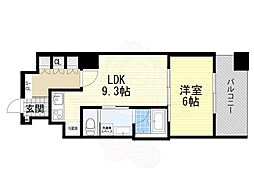 リーガル四ツ橋立売堀2 1LDKの間取図画像