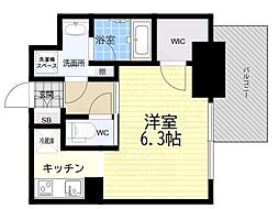 エスライズ御堂筋本町 1Kの間取図画像