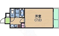 パークサイドピクチャー西心斎橋 1Kの間取図画像