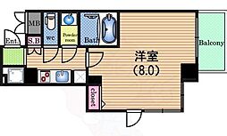 S-レジデンス西長堀 1Kの間取図画像