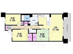 阿波座ライズタワーズマーク20 3LDKの間取図画像
