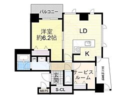 クロスレジデンス大阪新町 1SLDKの間取図画像