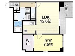BRAVI南堀江 1LDKの間取図画像