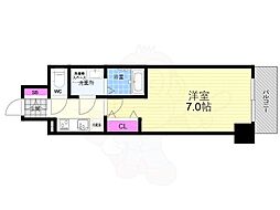 エスリード阿波座ラグジェ 1Kの間取図画像