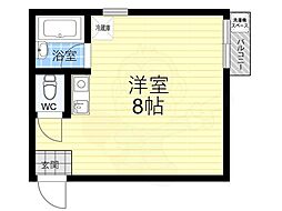レジデンス堀江 ワンルームの間取図画像