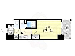 プレサンス大阪ドームシティクロスティ 1Kの間取図画像