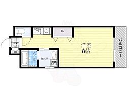フレンテ靱公園 ワンルームの間取図画像