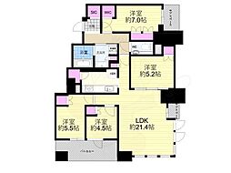 グランドメゾン北堀江レジデンス 4LDKの間取図画像
