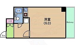 ライオンズマンション靱公園第2 ワンルームの間取図画像