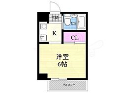 童夢ハイツマナベ 1Kの間取図画像