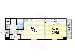 ビエラ江戸堀 1DKの間取図画像