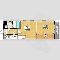 ビエラ江戸堀 1LDKの間取図画像