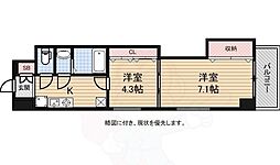 セントラル南船場 2Kの間取図画像