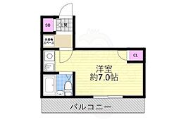 グランピア江戸堀 ワンルームの間取図画像