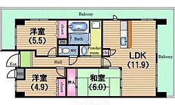 アメニティ江戸堀 3LDKの間取図画像