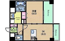 シティライフ本町西L'avenir 1DKの間取図画像