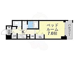 Alivisドーム前 1Kの間取図画像