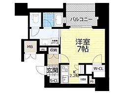 リーガル岡崎橋 ワンルームの間取図画像