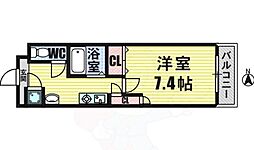 マリオン北堀江アネックス 1Kの間取図画像